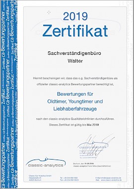 2019 Zertifikat