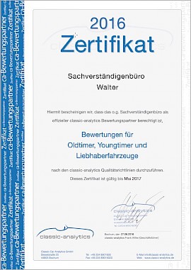 2016 Zertifikat Weiterbildung